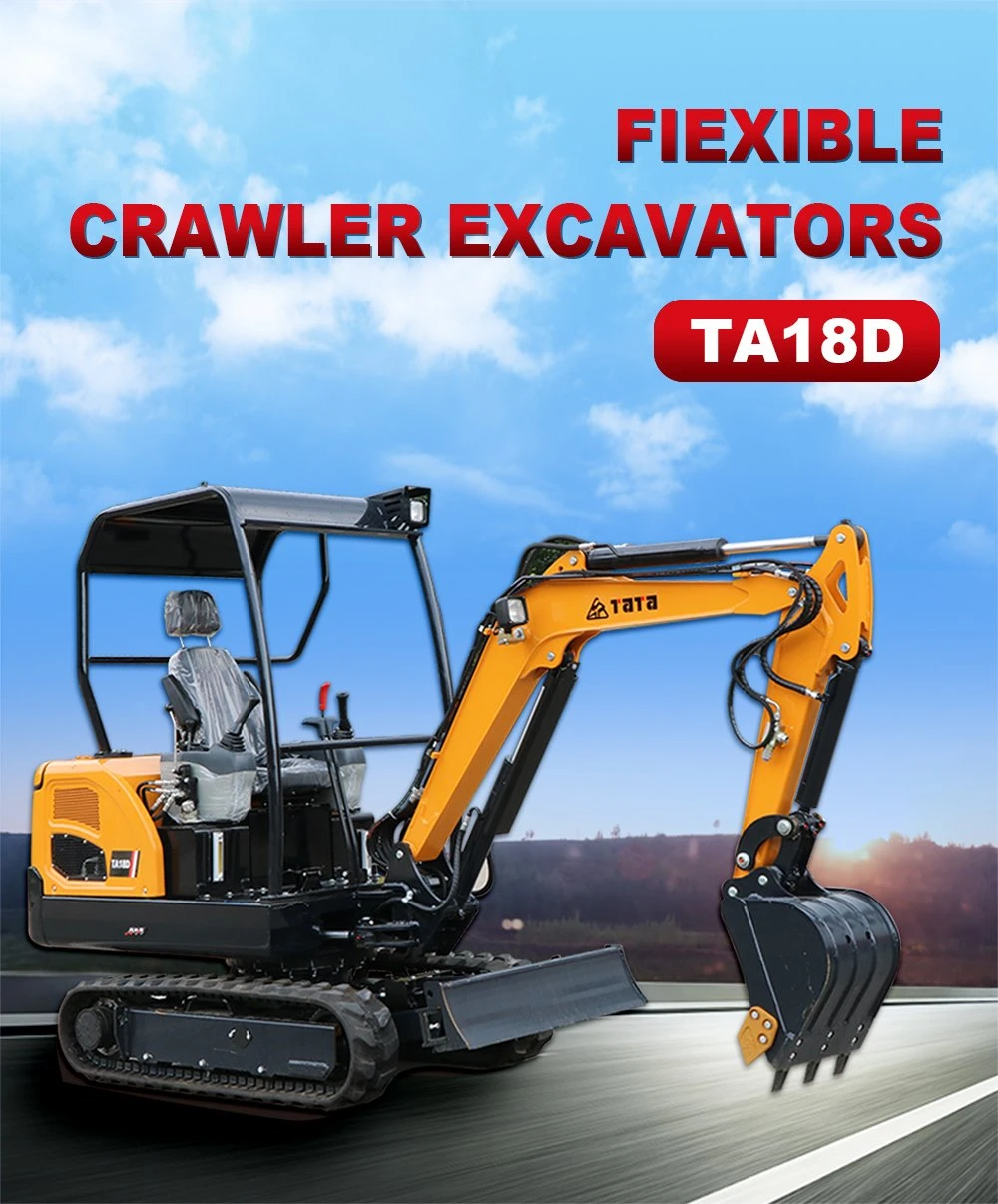 Tata Brand New 0.8ton 1ton 1.8ton 2t Hydraulic Crawler Mini Excavator with CE