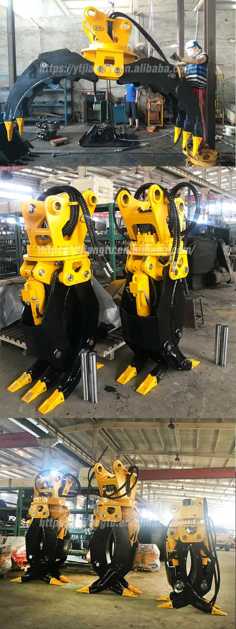 Rotary Log Grab Excavator Attachment Hydraulic Wood Stone Grapple