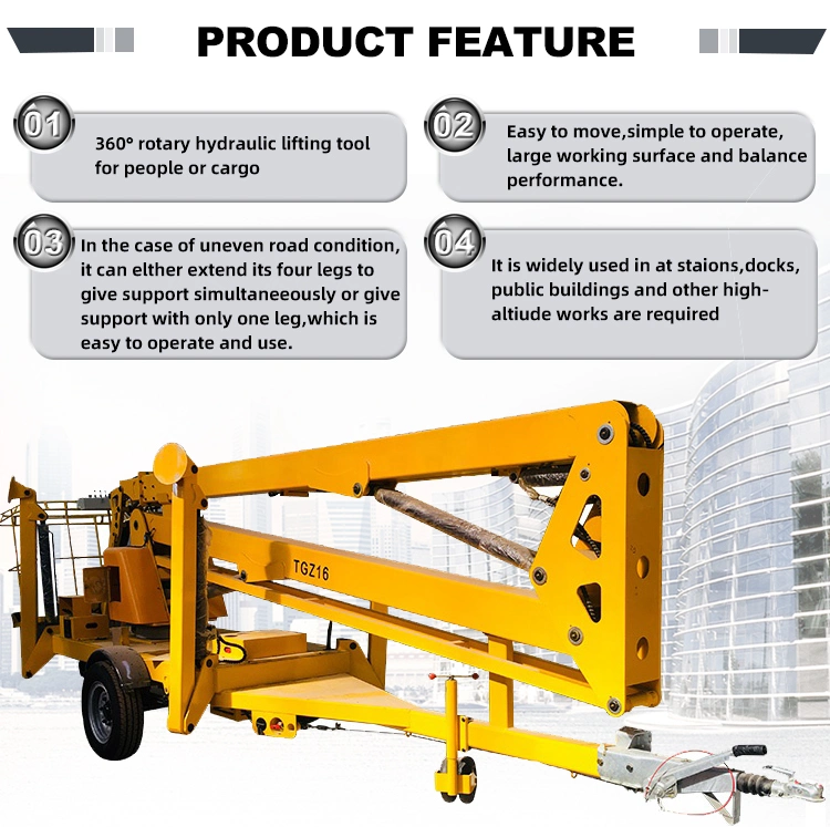 8m 10m 12m 14m 16m 18m 20m 22m Mewp Hydraulic Man Mobile Bucket Aerial Work Towable Articulated Telescopic Cherry Picker Trailer Mounted Spider Boom Lift