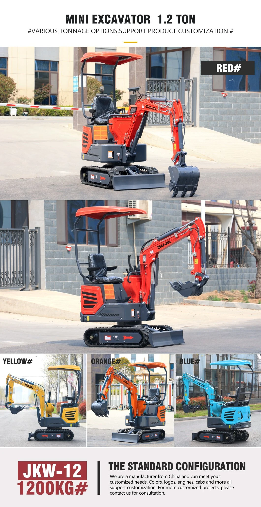 Best Selling EPA 4 Euro 5 1.8 Ton 2ton Closed Cabin Crawler Excavators Small Digger Hydraulic Kubota 3-Cylindrig Motor 1.7 Ton Mini Excavator Price Can OEM EDM