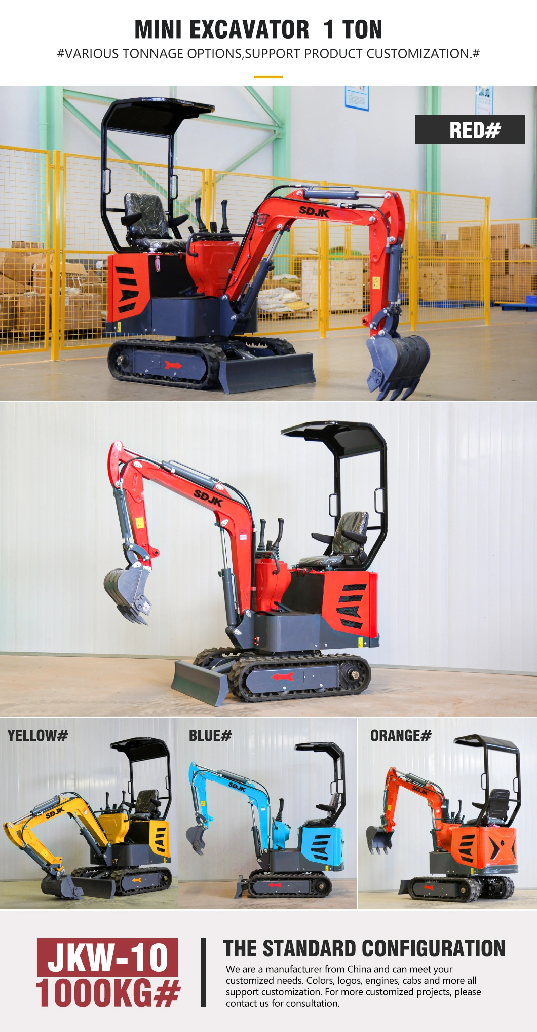 Best Selling EPA 4 Euro 5 1.8 Ton 2ton Closed Cabin Crawler Excavators Small Digger Hydraulic Kubota 3-Cylindrig Motor 1.7 Ton Mini Excavator Price Can OEM EDM