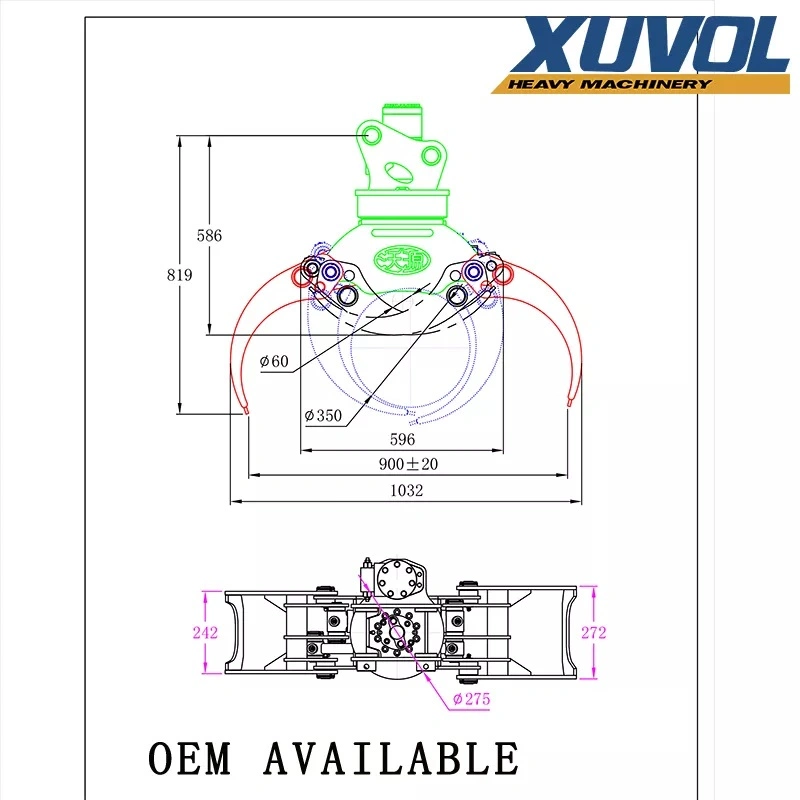 Rotator Grab! ! ! Hydraulic Rotating Wood Grab Excavator Grapple Opening 36inch Log Grapple for Excavator