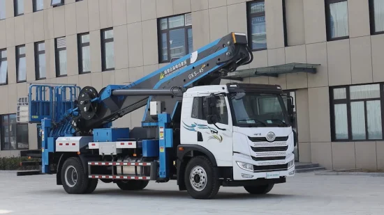 Fábrica de vehículos de trabajo de plataforma aérea de China Jiuhe 45m Plataforma de trabajo aéreo montada en camión